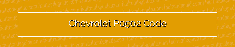 chevrolet p0502 code