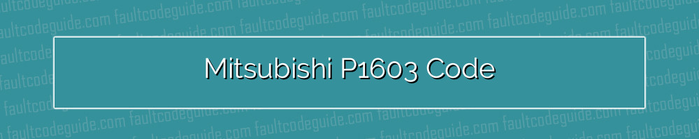mitsubishi p1603 code