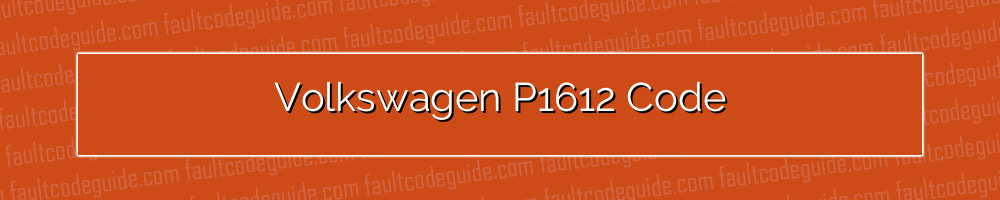 volkswagen p1612 code