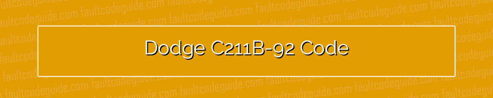dodge c211b-92 code