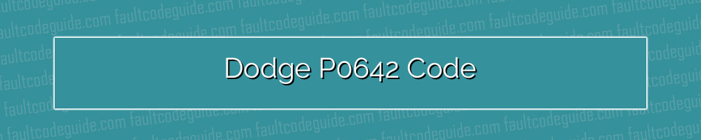 dodge p0642 code