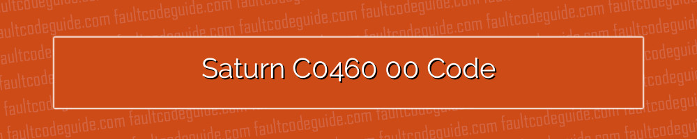 saturn c0460 00 code