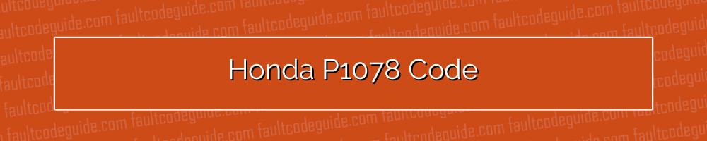 honda p1078 code