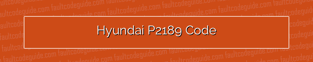 hyundai p2189 code