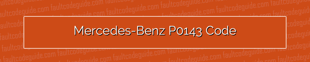 mercedes-benz p0143 code