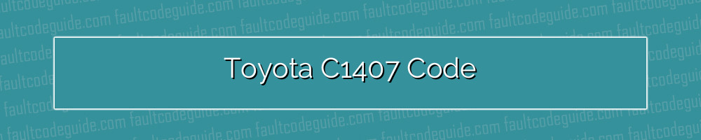 toyota c1407 code