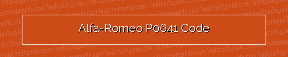 alfa-romeo p0641 code