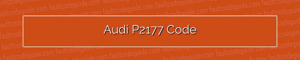 audi p2177 code