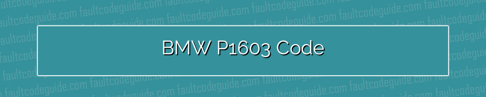 bmw p1603 code
