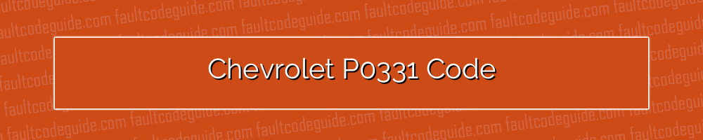 chevrolet p0331 code