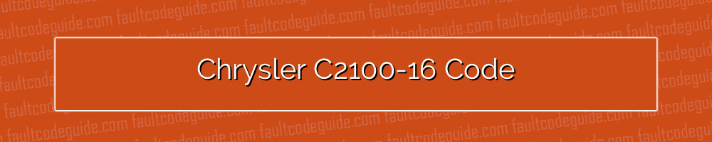 chrysler c2100-16 code