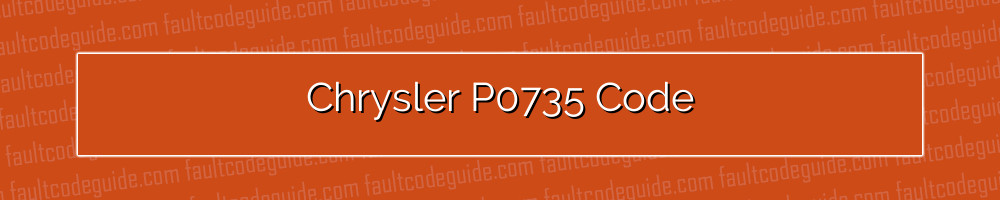 chrysler p0735 code