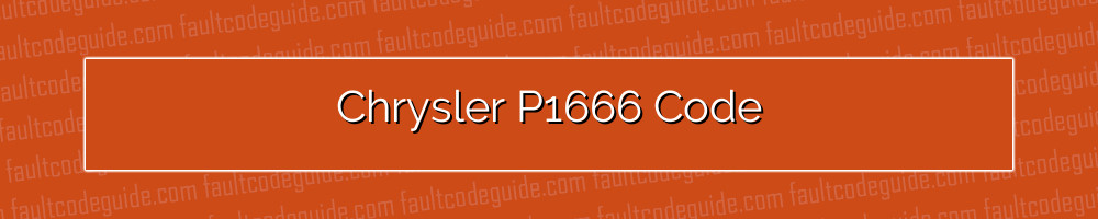 chrysler p1666 code