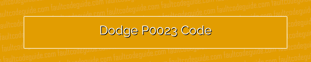 dodge p0023 code