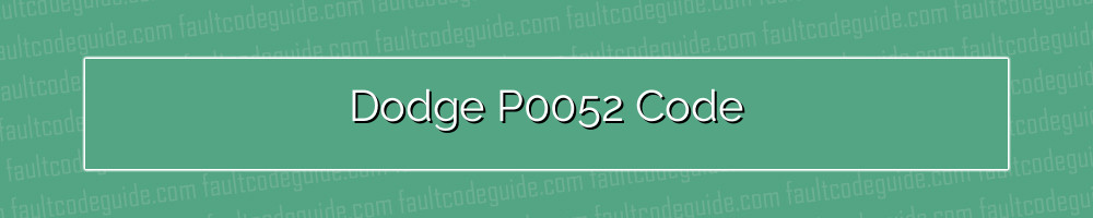 dodge p0052 code