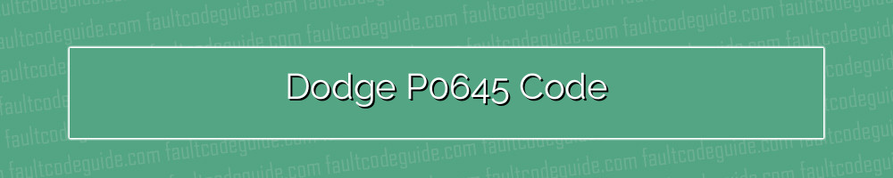 dodge p0645 code