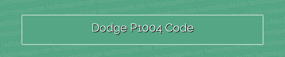 dodge p1004 code