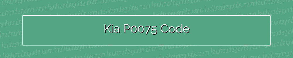 kia p0075 code