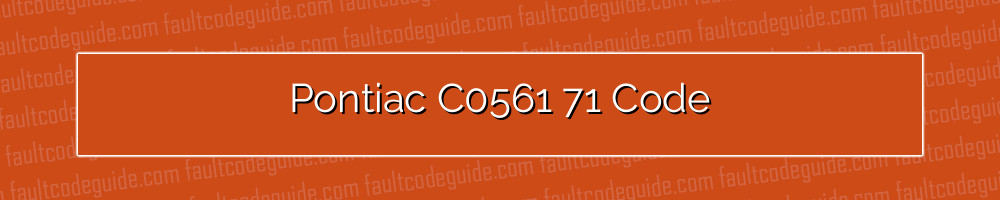 pontiac c0561 71 code