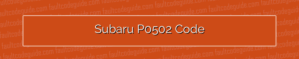 subaru p0502 code