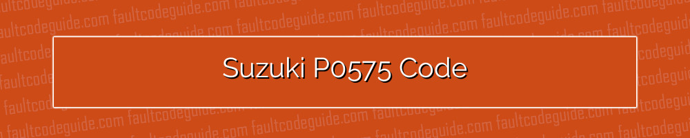 suzuki p0575 code