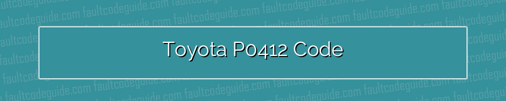 toyota p0412 code