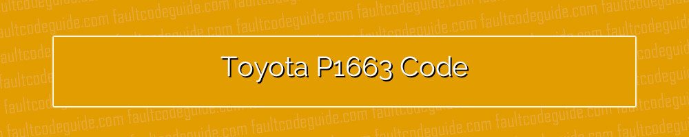 toyota p1663 code