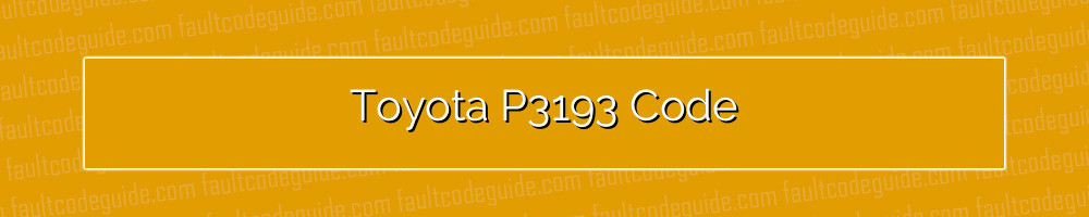 toyota p3193 code